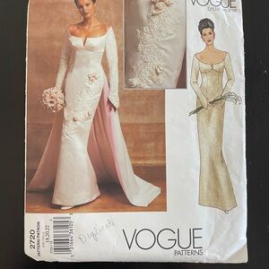 Vogue 2720 Bridal Original Wedding Gown Misses’ Petite Pattern Sizes 18 20 22